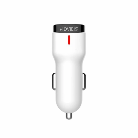Ładowarka samochodowa 2xUSB 2.4A + kabel iPhone Lightning VIDVIE CC06 biała